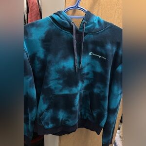 Champion Blue Tie-Dye Hoodie youth medium